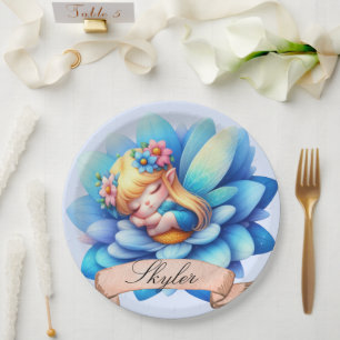 Assiettes En Carton Jolie Fée Endormie Rêves Suaves Floraux Fantaisist