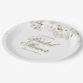 Assiettes En Carton Jolie Fête de Mariage Fleur Blanche (Angle)