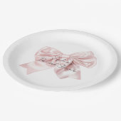 Assiettes En Carton Jolie Fête des mariées à cou rose (Angle)