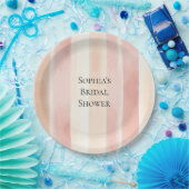 Assiettes En Carton Jolie Fête des mariées Peach Peach Pink Crème (Fête)