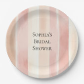 Assiettes En Carton Jolie Fête des mariées Peach Peach Pink Crème (Devant)