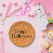 Assiettes En Carton Jolie fête d'Halloween Orange Ghost (Fête)