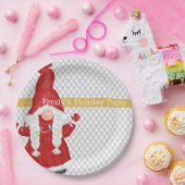 Assiettes En Carton Jolie fille de Noël Gnome Personnalisé (Fête)