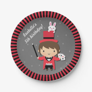 Assiettes En Carton Jolie Fille Magicienne Enfants Magie Anniversaire