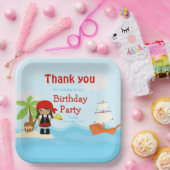 Assiettes En Carton Jolie fille pirate afro-américaine en rouge Annive (Fête)