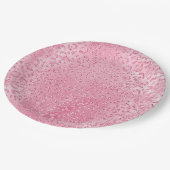 Assiettes En Carton Jolie fille sucre Parties scintillant rose léopard (Angle)