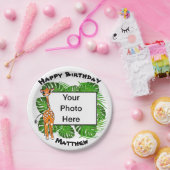 Assiettes En Carton Jolie girafe Safari d'anniversaire | forêt tropica (Fête)