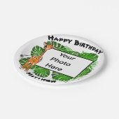Assiettes En Carton Jolie girafe Safari d'anniversaire | forêt tropica (Angle)