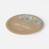 Assiettes En Carton Jolie gouttes Bleues Bébé Sprinkle / Boho Douche (Angle)