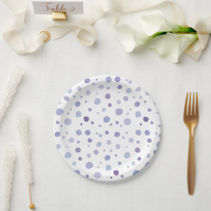 Assiettes En Carton Jolie illustration à points avec coups de pinceau 