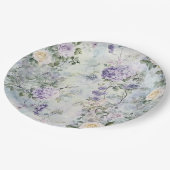 Assiettes En Carton Jolie Lavande violette Roses Blanches Mariage Flor (Angle)
