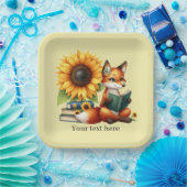 Assiettes En Carton Jolie lecture fox livre ou club party (Fête)