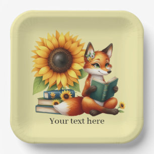 Assiettes En Carton Jolie lecture fox livre ou club party