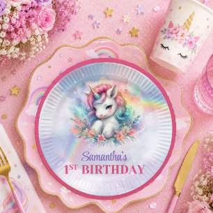 Assiettes En Carton Jolie Licorne Magique Jour Fille Anniversaire Papi
