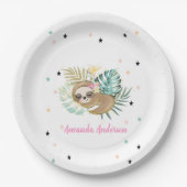Assiettes En Carton Jolie machine à dormir, Étoiles, Princesse (Devant)