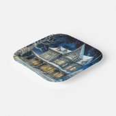 Assiettes En Carton Jolie maison de Noël éclairée (Angulaire)