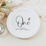 Assiettes En Carton JOLIE Modern Boho One Heart Premier Anniversaire<br><div class="desc">La collection Jolie dispose d'une police de caractères manuscrite amusante et d'un design minimaliste simple. Les couleurs de cette collection sont entièrement modifiables pour correspondre à votre événement.</div>