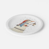 Assiettes En Carton Jolie neigeuse d'hiver avec lanterne (Angle)