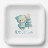 Assiettes En Carton Jolie Ours et Noël (Recto)