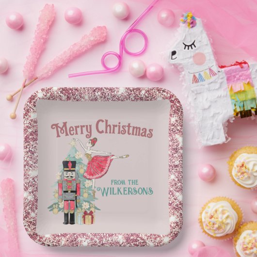 Assiettes En Carton Jolie Parties scintillant rose & Nutcracker Turquo (Fête)