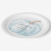 Assiettes En Carton Jolie petite douche de bébé bleu citrouille à thèm (Angle)