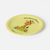 Assiettes En Carton Jolie petite girafe drôle pour l'anniversaire des (Angle)