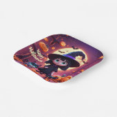 Assiettes En Carton Jolie petite sorcière avec chats et citrouilles, c (Angulaire)
