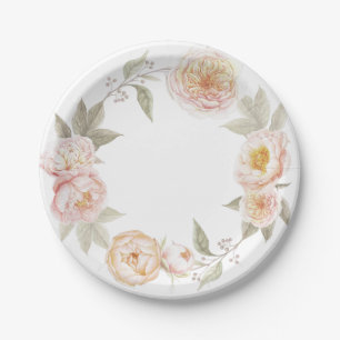 Assiettes En Carton Jolie plaque à papier avec la guirlande florale