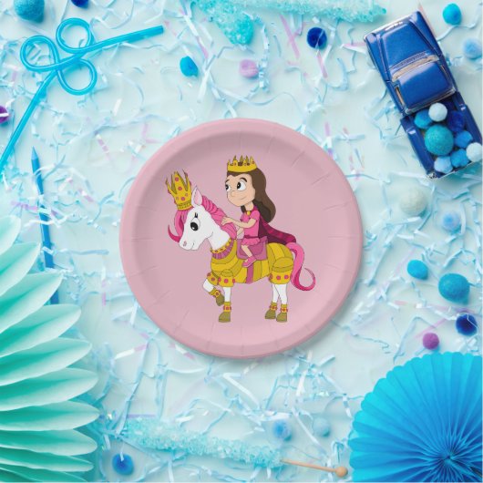 Assiettes En Carton Jolie princesse caricaturale (Fête)