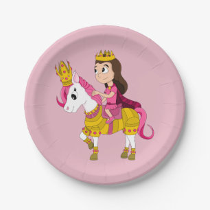 Assiettes En Carton Jolie princesse caricaturale