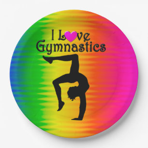 ASSIETTES EN CARTON JOLIE RAINBOW J'AIME LES PAPIERS DE PAPIER GYMNAST