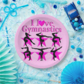 ASSIETTES EN CARTON JOLIE ROSE J'ADORE LES PAPIERS GYMNASTICS (Fête)