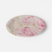 Assiettes En Carton Jolie rose Roses Blanches (Angle)