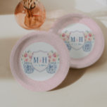 Assiettes En Carton Jolie rose Roses Monogram Fête des mariées<br><div class="desc">Ce design élégant présente un monogramme en crête de couple intemporel avec un vase en pot de gingembre de chaque côté. Les pots de gingembre eux-mêmes ont été peints à la main par moi en aquarelles sur du papier 100% coton et scannés sous forme numérique. Les fleurs / feuilles sont...</div>
