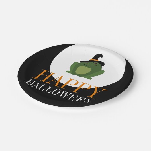 Assiettes En Carton Jolie Sorcière Toad, Bonne Halloween (Angle)