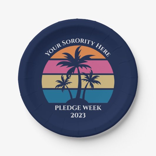 Assiettes En Carton Jolie Sororité personnalisée Promesse Semaine Plag (Devant)