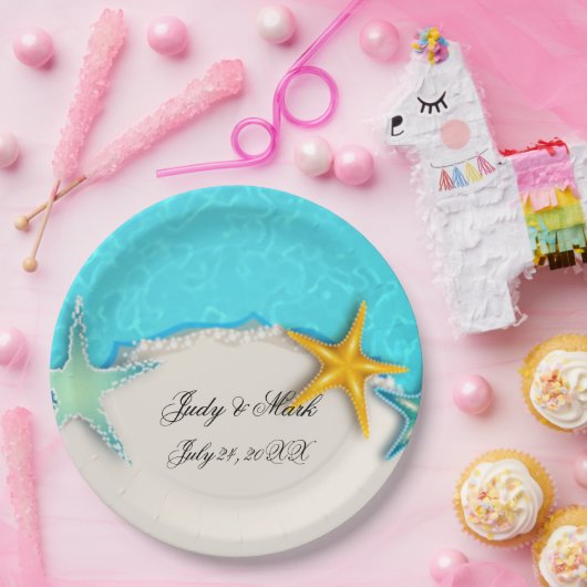 Assiettes En Carton Jolie Starfish Summer Plate de papier (Fête)