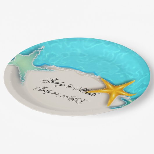 Assiettes En Carton Jolie Starfish Summer Plate de papier (Angle)