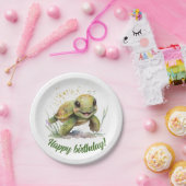Assiettes En Carton Jolie Tortue chère Modifier Plaques de papier text (Fête)