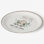 Assiettes En Carton Jolie Vache Foliage Pastel Baby shower Neutre (Angle)