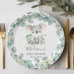 Assiettes En Carton Jolie verdure Koala Baby Boy Shoy Anniversaire