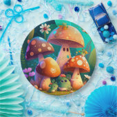 Assiettes En Carton Jolies elfes mignonnes jouent sous la pilule ronde (Fête)