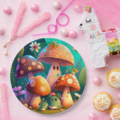 Assiettes En Carton Jolies elfes mignonnes jouent sous la pilule ronde (Fête)