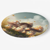 Assiettes En Carton Jolies elfes mignonnes jouent sous la pilule ronde (Angle)