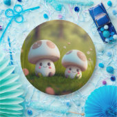 Assiettes En Carton Jolies elfes mignonnes jouent sous la pilule ronde (Fête)