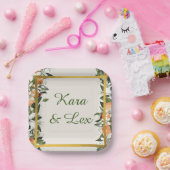 Assiettes En Carton Jolies pêches et feuillage coloré (Fête)