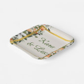 Assiettes En Carton Jolies pêches et feuillage coloré (Angulaire)