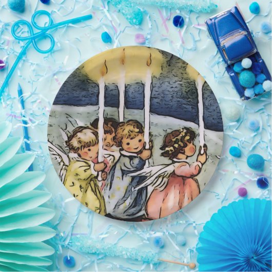 Assiettes En Carton jolis anges (Fête)