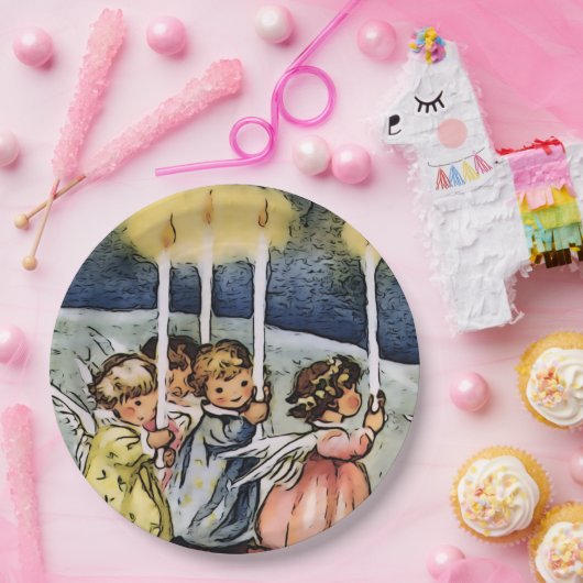 Assiettes En Carton jolis anges (Fête)