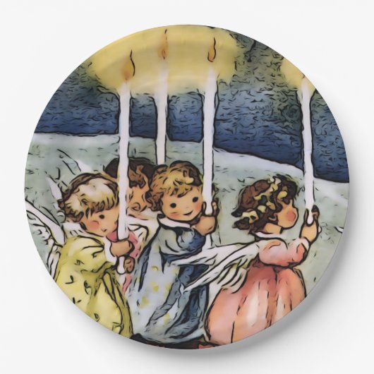 Assiettes En Carton jolis anges (Devant)